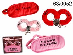 Frække Ting - Plush hand cuffs & plush eymask,